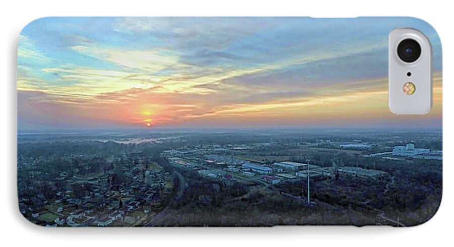 Sunrise iPhone 7 Case featuring the digital art Sunrise at 400 AGL by David Luebbert