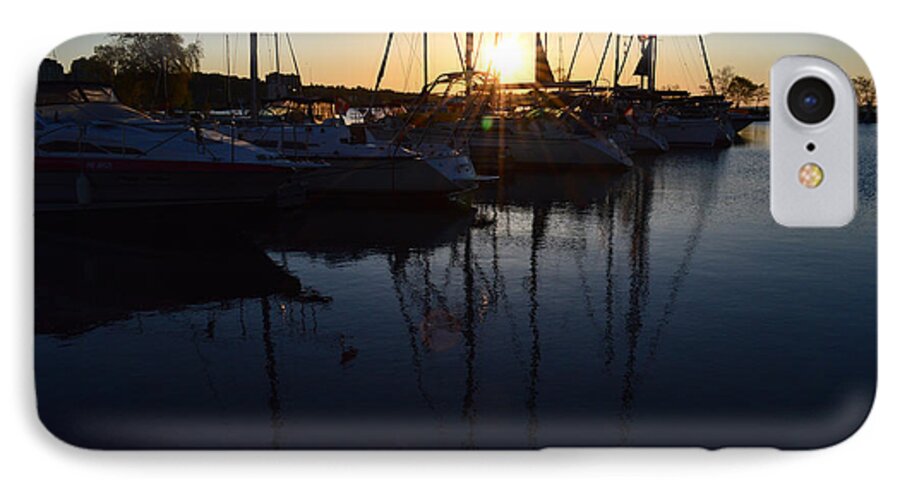 Abstract iPhone 7 Case featuring the photograph Sunrise At The Marina by Lyle Crump