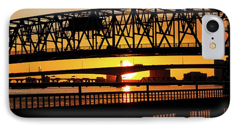 Sunset iPhone 7 Case featuring the photograph Sunset Bridge 4 by Arthur Dodd