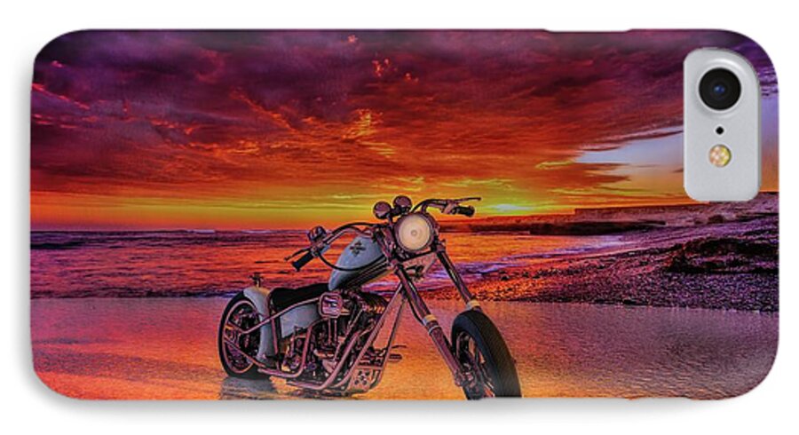 Sunset# Ocean # Motorcycle # Colorful # Chopper # Render# Panhead # Custom Chopper # Motorcycle Art # Usa # Reflections #florida # Harley-davidson # Panhead # Motorcycle # Chopper # Custom Chopper # Motorcycle Art # Reflections # American# Bobber # Harley-davidson #c4d #3d Model # Photorealistic #3d Rendering # Render # Usa # Florida # Visualization iPhone 7 Case featuring the photograph sunset Custom Chopper by Louis Ferreira