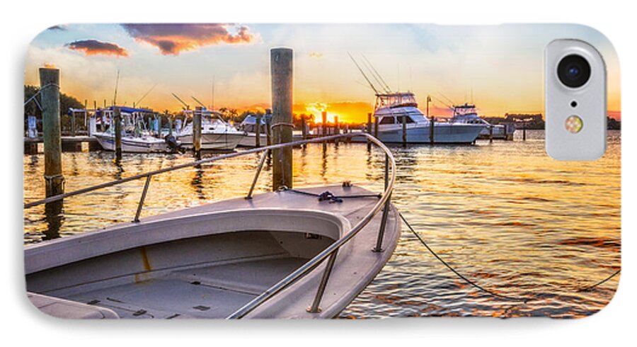 Boats iPhone 7 Case featuring the photograph Sunset Harbor by Debra and Dave Vanderlaan