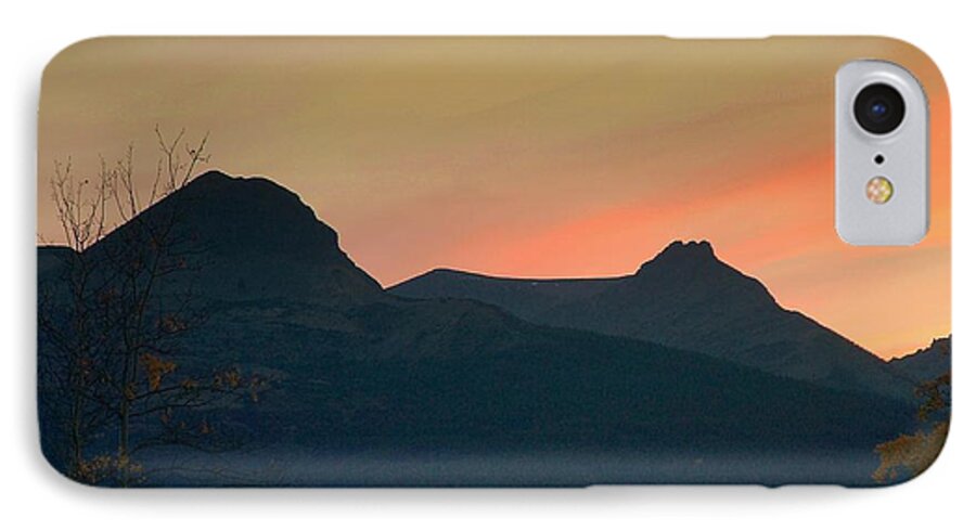 Mountains iPhone 7 Case featuring the photograph Sunset Mountain Silhouette by Tracey Vivar