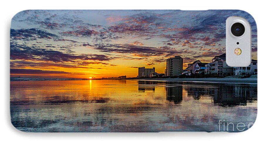 Beach iPhone 7 Case featuring the photograph Sunset Reflection by David Smith