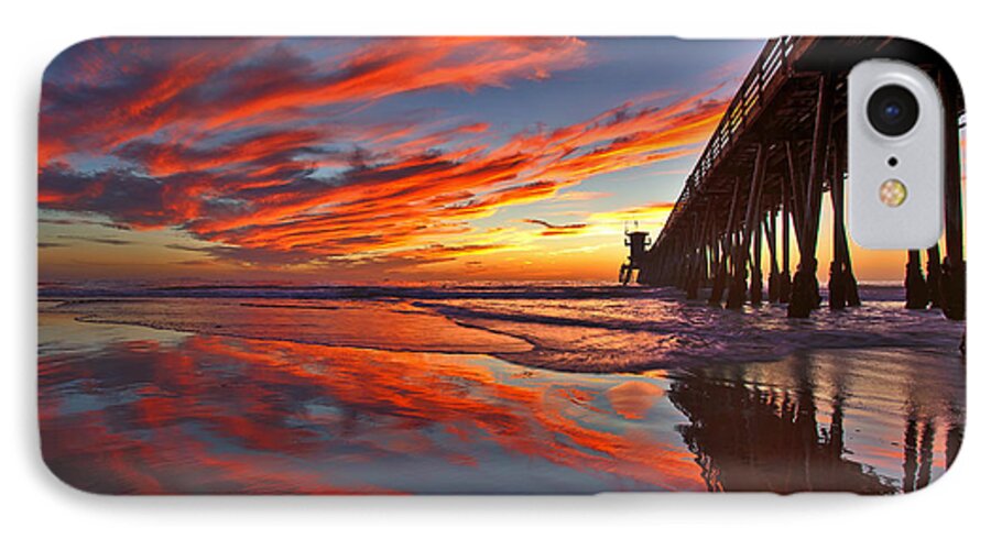 Sam Antonio Photography iPhone 7 Case featuring the photograph Sunset Reflections at the Imperial Beach Pier by Sam Antonio