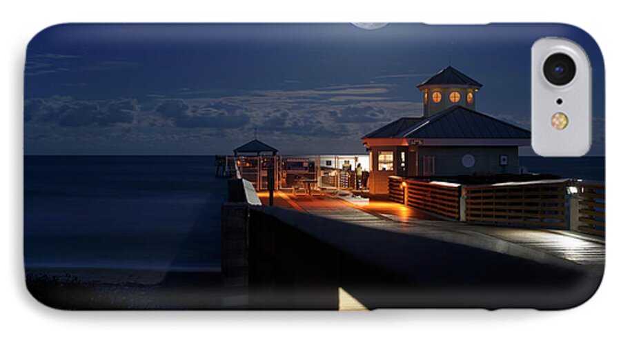 Full Moon iPhone 7 Case featuring the photograph Super Moon at Juno Pier by Laura Fasulo