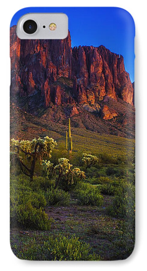 Arizona iPhone 7 Case featuring the photograph Superstition Mountain Sunset by Roger Passman