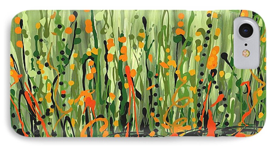 Peas iPhone 7 Case featuring the painting Sweet Jammin' Peas by Holly Carmichael