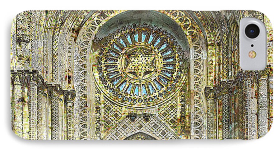 Exit iPhone 7 Case featuring the mixed media Synagogue by Tony Rubino