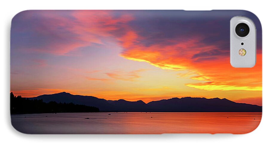 Lake Tahoe iPhone 7 Case featuring the photograph Tallac on Fire by Brad Scott