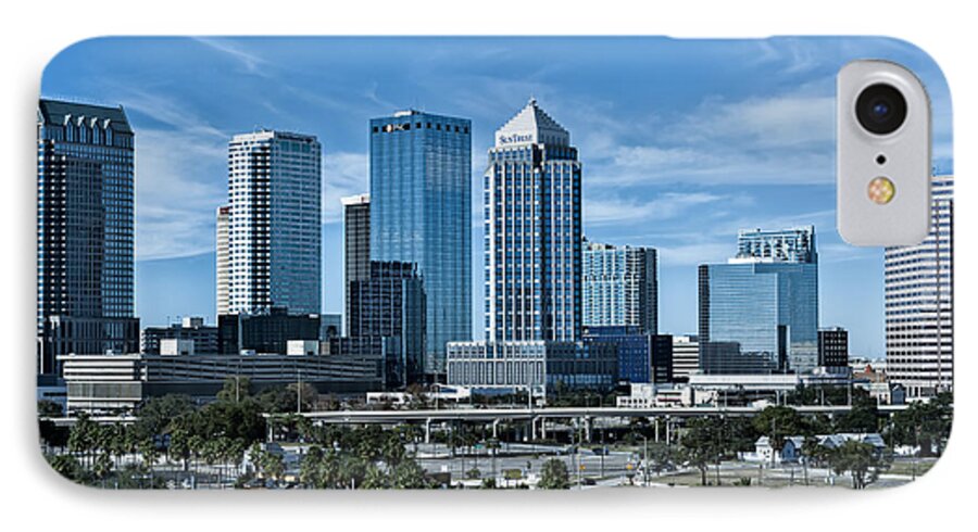 Tampa iPhone 7 Case featuring the photograph Tampa Bay Skyline by Linda Constant