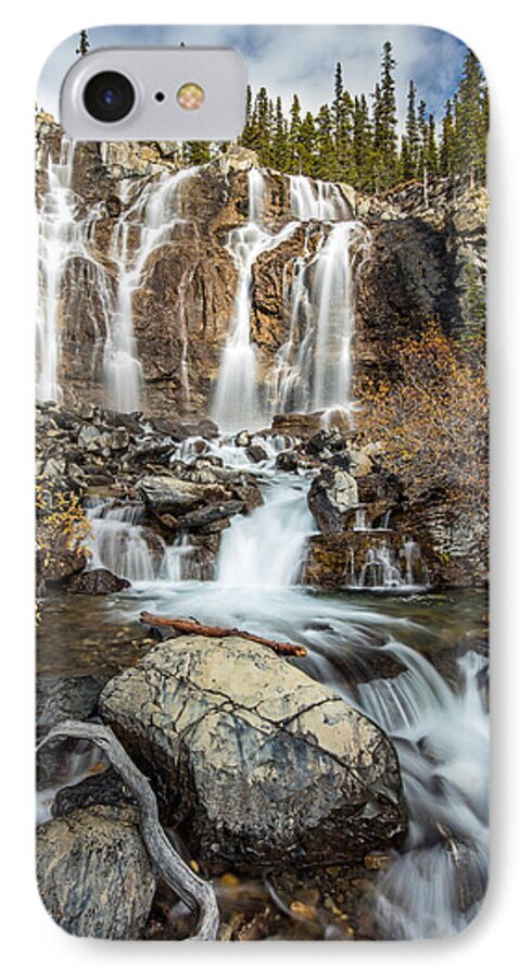 Tangle Falls iPhone 7 Case featuring the photograph Tangle waterfall on the Icefield Parkway by Pierre Leclerc Photography