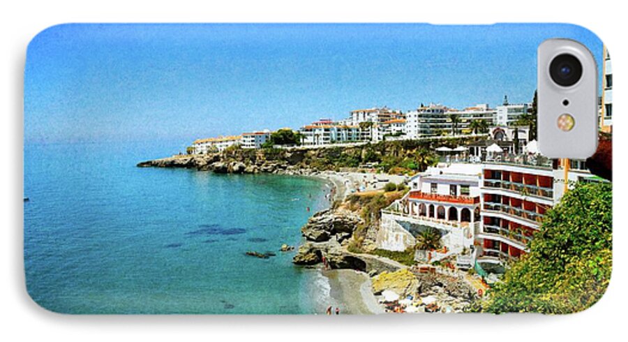 The Beach iPhone 7 Case featuring the photograph The Beach - Nerja Spain by Mary Machare
