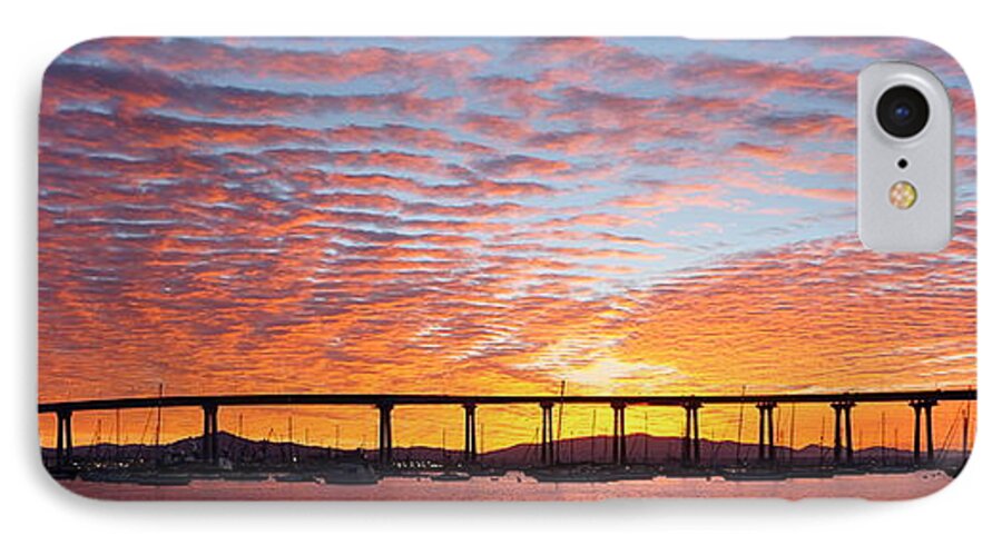 Coronado Bridge iPhone 7 Case featuring the photograph The Break of Dawn In Coronado by Jeremy McKay