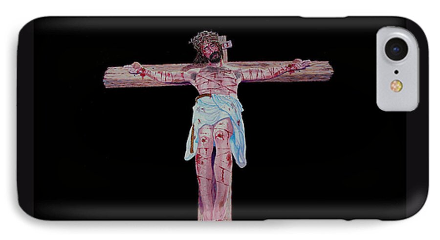 Crucifixion iPhone 7 Case featuring the painting The Crucifixion by Stan Hamilton