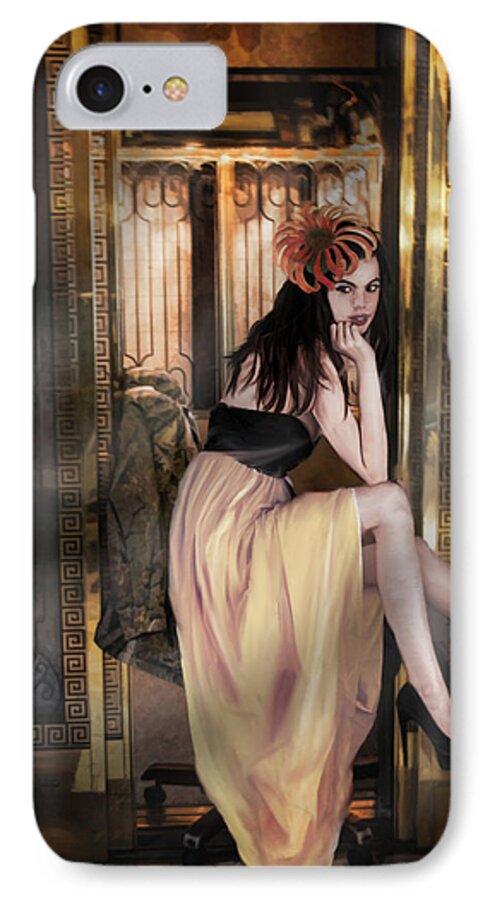 Elevator iPhone 7 Case featuring the photograph The Elevator Girl by Sandra Schiffner