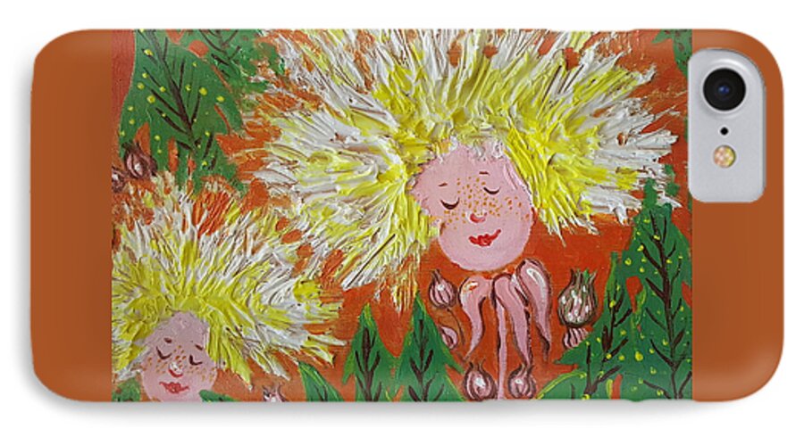 Dandelion iPhone 7 Case featuring the painting Family 2 by Rita Fetisov