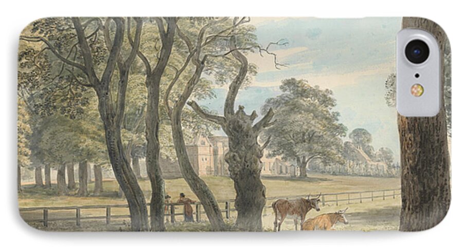 Paul Sandby iPhone 7 Case featuring the painting The Gunpowder Magazine, Hyde Park by Paul Sandby