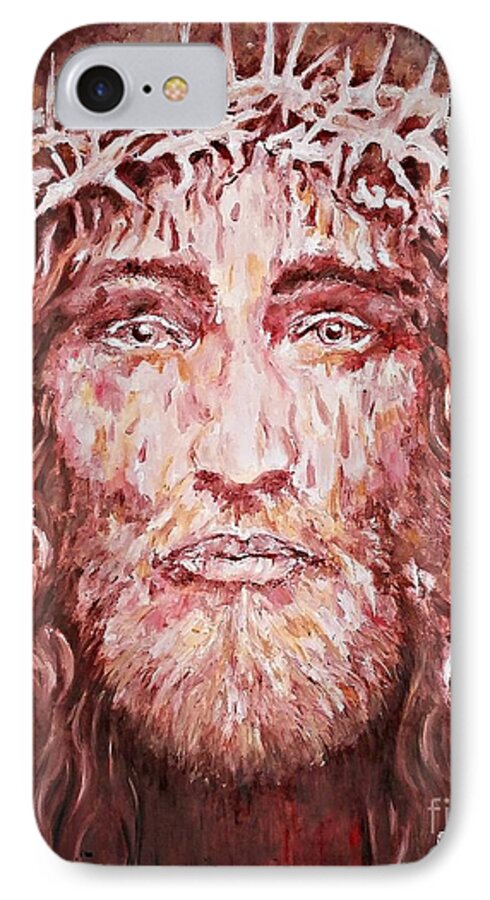 Jesus iPhone 7 Case featuring the painting The Most Loved Jesus Christ by Amalia Suruceanu