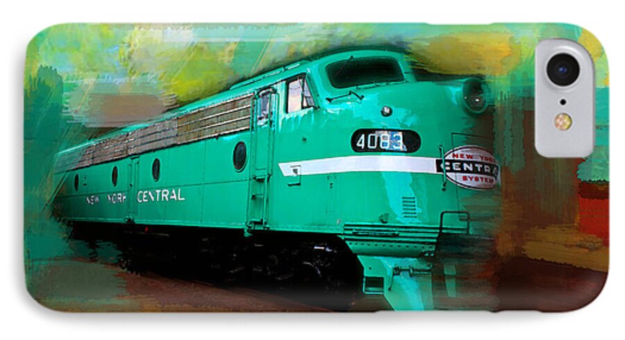 Train Art iPhone 7 Case featuring the painting FLASH II The NY Central 4083 Train by Iconic Images Art Gallery David Pucciarelli