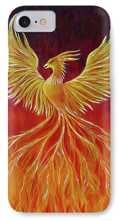 Phoenix iPhone 7 Case featuring the painting The Phoenix by Teresa Wing