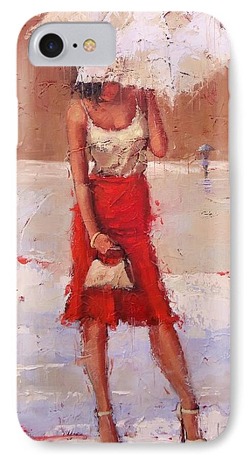 Laura Zanghetti iPhone 7 Case featuring the painting The Pose by Laura Lee Zanghetti