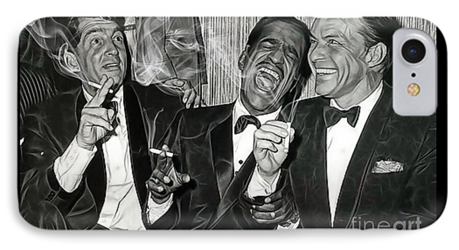 Frank Sinatra iPhone 7 Case featuring the mixed media The Rat Pack Collection by Marvin Blaine