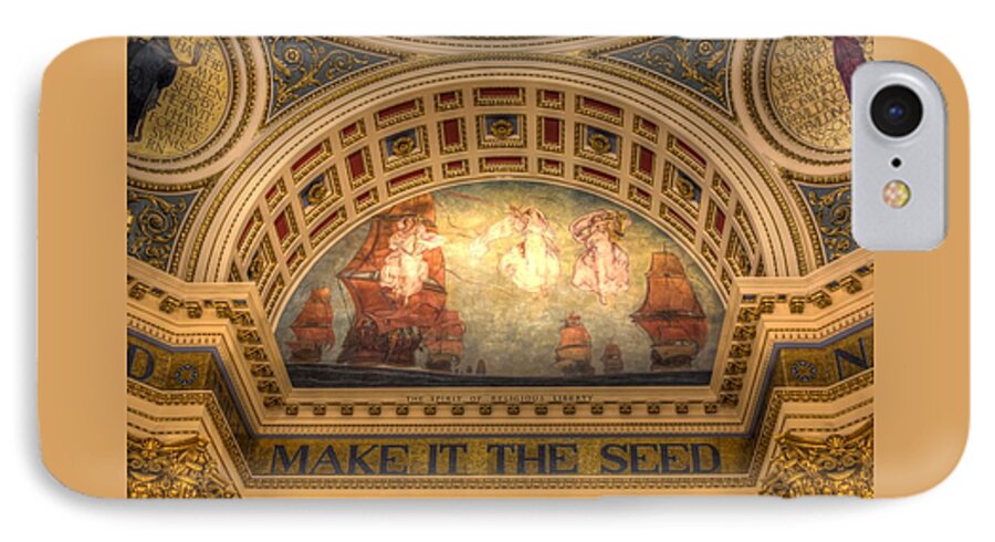 Pennsylvania Capitol iPhone 7 Case featuring the photograph The Spirit of Religious Liberty by Shelley Neff