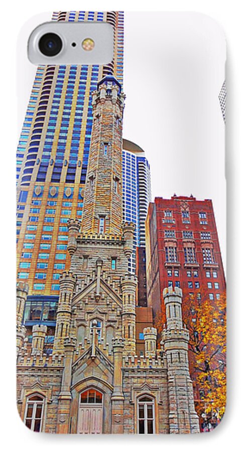 The Contrast iPhone 7 Case featuring the photograph The Water Tower in Autumn by Mary Machare