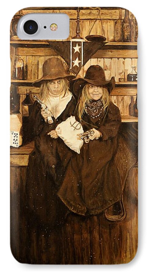 Old West iPhone 7 Case featuring the painting The Younger Kids by Traci Goebel