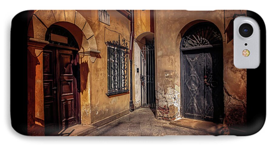 Warsaw iPhone 7 Case featuring the photograph Three Doors in Warsaw by Carol Japp