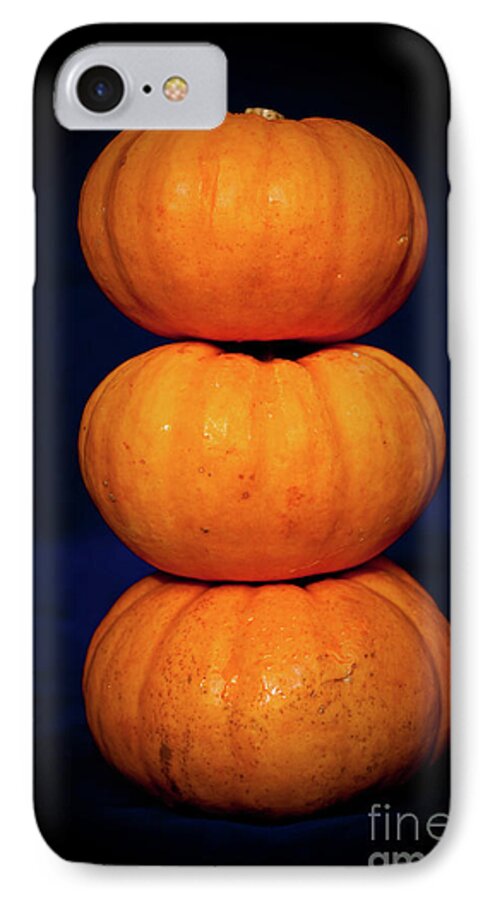 Pumpkin iPhone 7 Case featuring the photograph Three Pumpkins by Yurix Sardinelly