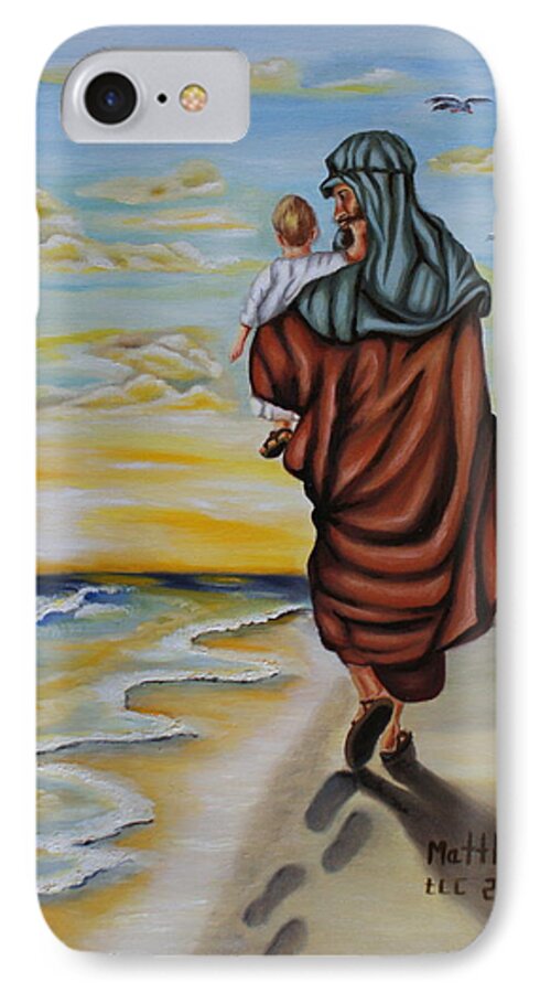 Jesus iPhone 7 Case featuring the painting Through the Struggle by Theresa Cangelosi