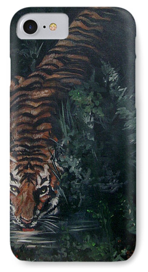 Tiger iPhone 7 Case featuring the painting Tiger by Bryan Bustard