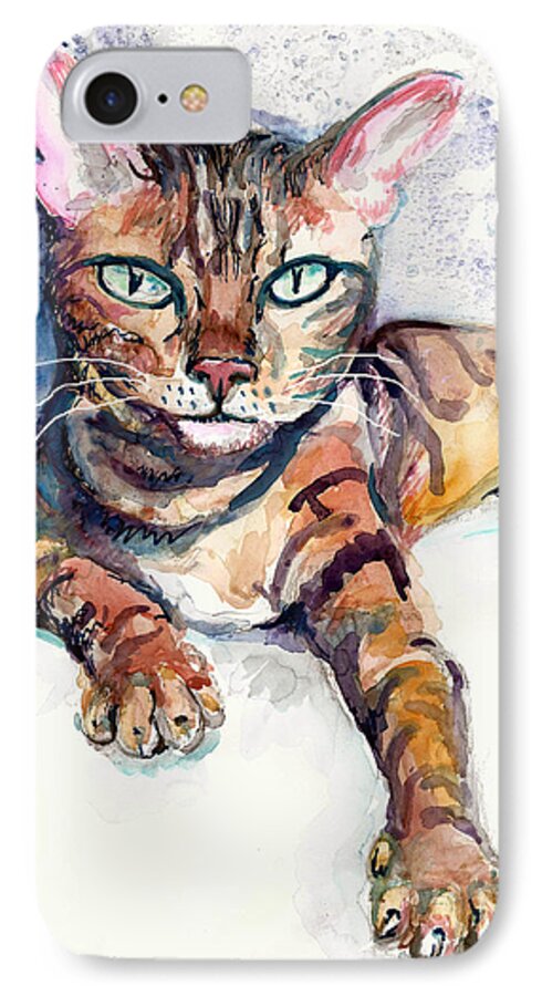 Tiger iPhone 7 Case featuring the painting Tiger by Melinda Dare Benfield