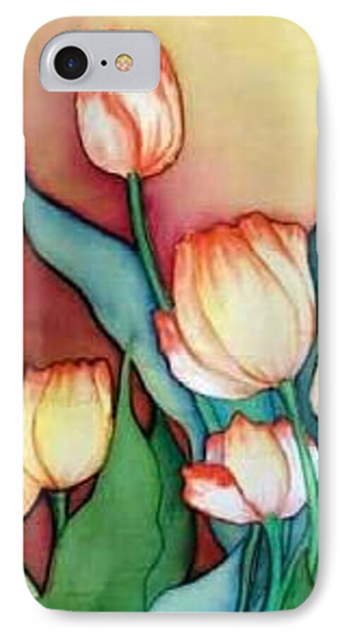 Silks iPhone 7 Case featuring the painting Time For Tulips by Francine Dufour Jones