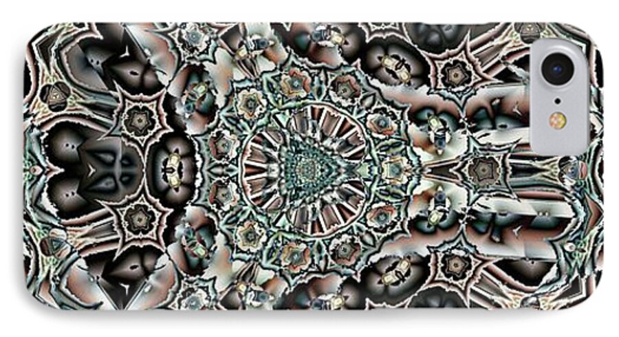 Abstract iPhone 7 Case featuring the digital art Torn Patterns by Ron Bissett