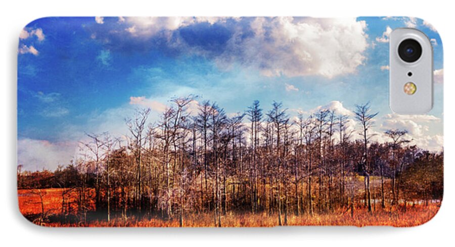 Clouds iPhone 7 Case featuring the photograph Touch of Autumn in the Glades by Debra and Dave Vanderlaan
