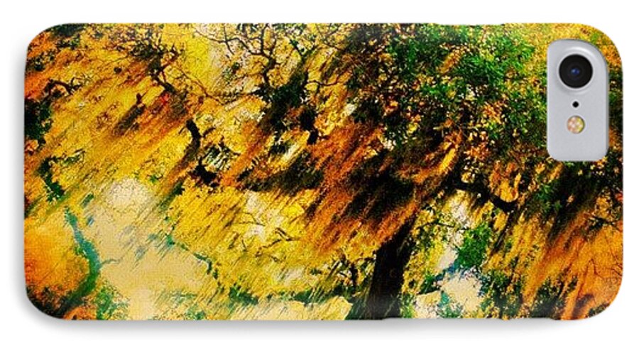 Driving iPhone 7 Case featuring the photograph #tree #green #yellow #colourful #sc by Katie Williams