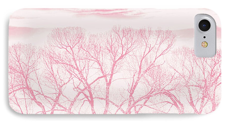 Tree iPhone 7 Case featuring the photograph Trees Silhouette Pink by Jennie Marie Schell