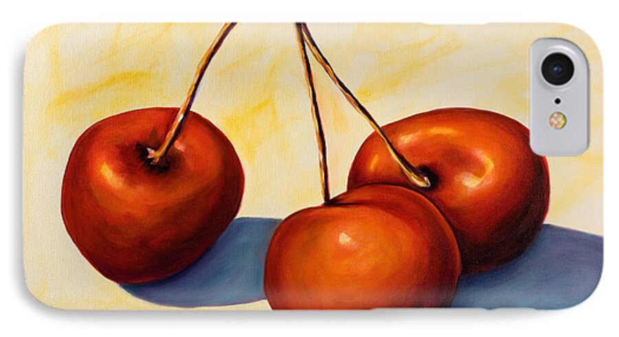 Cherries iPhone 7 Case featuring the painting Trilogy by Shannon Grissom