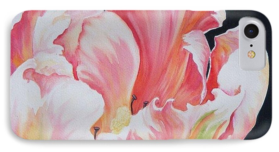 Watercolor iPhone 7 Case featuring the painting Tulip SOLD by Sandy Brindle