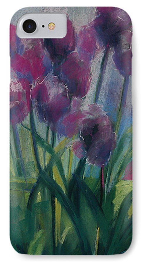 Flowers iPhone 7 Case featuring the painting Tulips by Synnove Pettersen