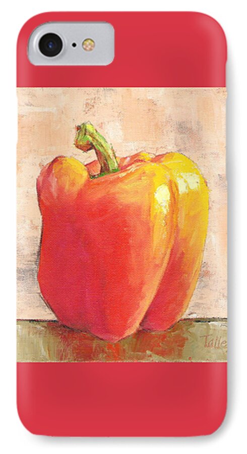 Orange iPhone 7 Case featuring the painting Tuscan Orange Pepper by Pam Talley