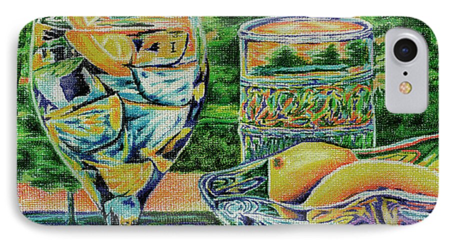 Tuscan iPhone 7 Case featuring the drawing Tuscan Summer Lemonade by Peter Piatt
