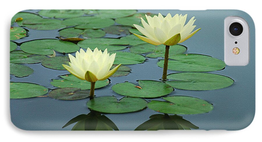 Water Lily iPhone 7 Case featuring the photograph Twin Reflections by Suzanne Gaff