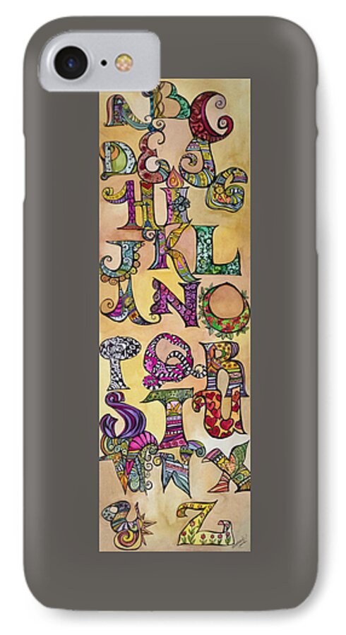Alphabet iPhone 7 Case featuring the painting Twisty by Claudia Cole Meek