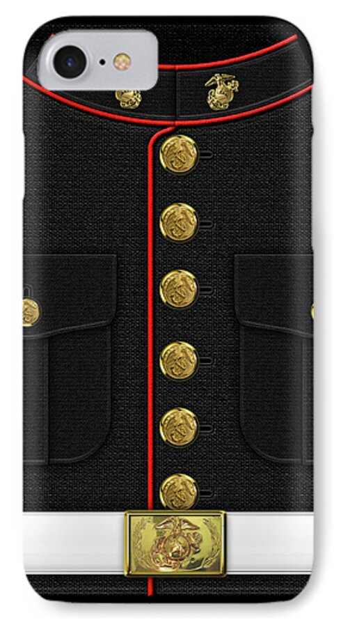 'military Insignia & Heraldry 3d' Collection By Serge Averbukh iPhone 7 Case featuring the digital art U S M C Dress uniform by Serge Averbukh