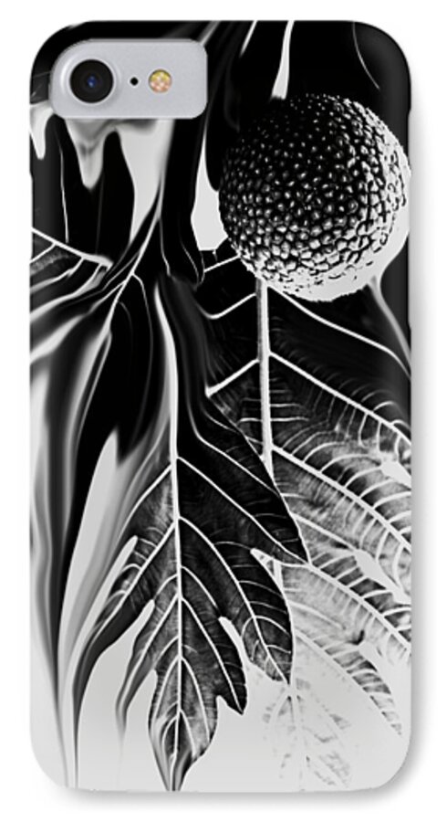 Kerri Ligatich iPhone 7 Case featuring the digital art Ulu - Breadfruit Abstract by Kerri Ligatich