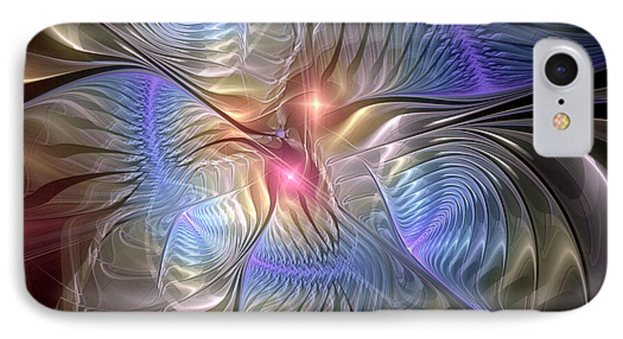Abstract iPhone 7 Case featuring the digital art Upon the Wings of Music by Casey Kotas