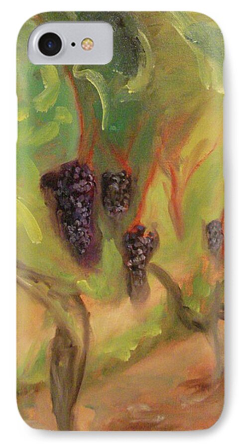 Valhalla iPhone 7 Case featuring the painting Valhalla Vineyard by Donna Tuten